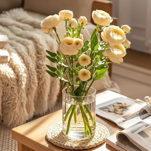 Miniatura 4 de Jarrones cilíndricos de vidrio pequeños de 5 pulgadas para centros de mesa 12 piezas de jarrones de flores transparentes para decoraciones de 5.0