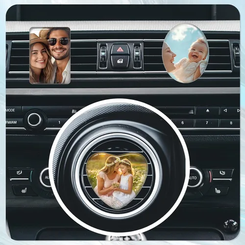 Miniatura 4 de Clip de ventilación de aromaterapia personalizado con tu texto fotográfico, ambientador de aire de cristal personalizado, purificador de aire