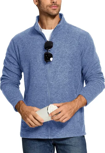 Miniatura 2 de TACVASEN Chaquetas de forro polar para hombre, chaqueta ligera con cremallera completa, abrigos casuales suaves y cálidos con bolsillos