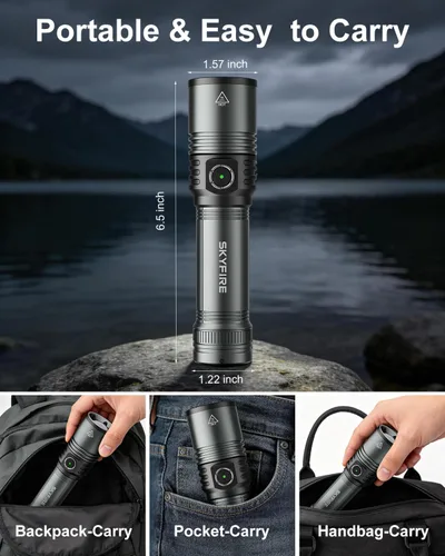 Miniatura 6 de Linterna LED recargable con lente de encendido, linternas EDC de 1500 lúmenes, 5 modos con zoom, tipo C, linternas tácticas de mano de alta potencia