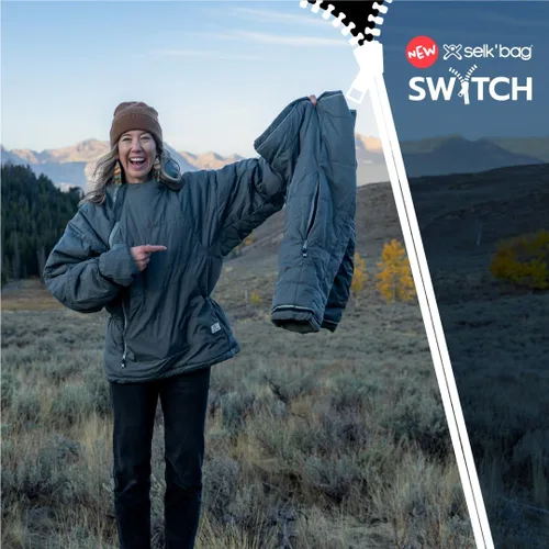 Miniatura 6 de Selk'bag SWYTCH - Saco de dormir y chaqueta original vestible Diseño convertible 2 en 1, resistente al agua, ecológico para acampada, senderismo