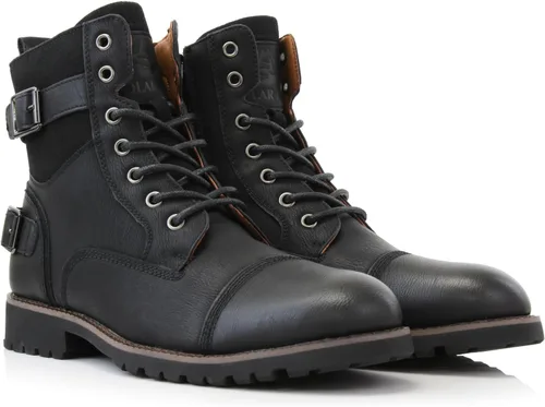 Miniatura 6 de Polar Fox Patrick MPX808583 - Botas clásicas de combate con cierre de cremallera para hombre, 7 ojales