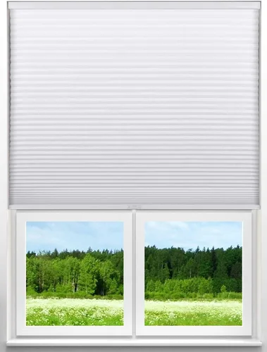 Miniatura 2 de Arlo Blinds - Estores celulares inalámbricos de celda única para oscurecer la habitación, Color: Blanco, Tamaño: 34" An x 60" Al Blanco opaco