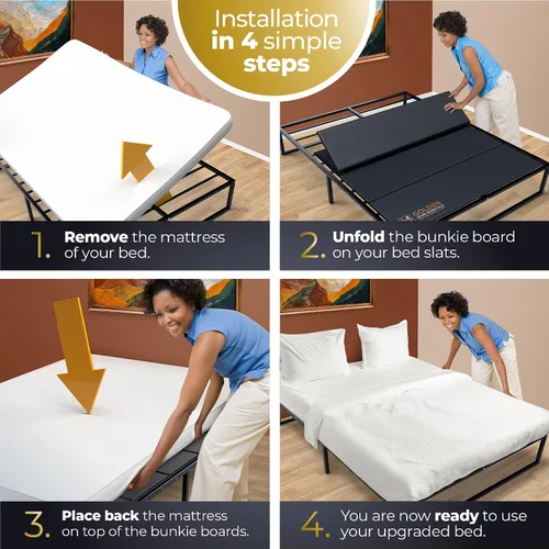 Miniatura 9 de Golden Home Essentials - Tabla de cama resistente de 58 pulgadas x 48 pulgadas, tabla de cama para evitar el hundimiento del colchón