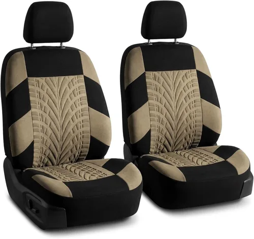 Miniatura 11 de FH Group - Juego de fundas de asiento delantero de automóvil de tela de alta calidad, para asientos con respaldo bajo con reposacabezas extraíble