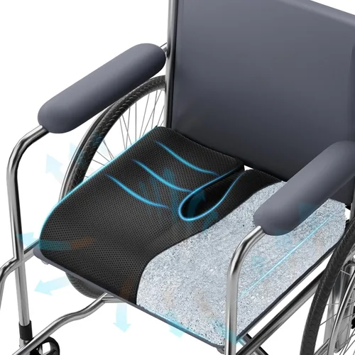 Cojín transpirable para silla de oficina, de 18 x 16 pulgadas, para silla de ruedas, para ciática, coxis, alivio de dolores de presión. Ergonómico,