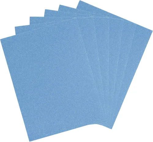 Miniatura 8 de Mega Crafts 6 hojas metálicas de espuma EVA de 9 x 12 pulgadas, papeles con purpurina azul brillante con parte trasera adhesiva, álbumes