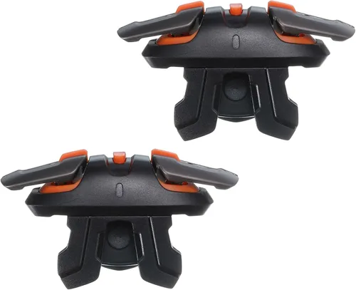 MECCANIXITY Controlador de juego móvil con disparador de juegos, 1 par de llaves de fuego de un solo disparo de seis dedos, color negro universal