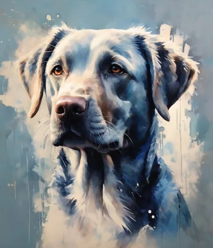 Miniatura 7 de ZMHZMY Pintura al óleo a mano de perro por números, pintura de Labrador Retriever sobre lienzo para adultos principiantes niños, 15.7 x 20.9
