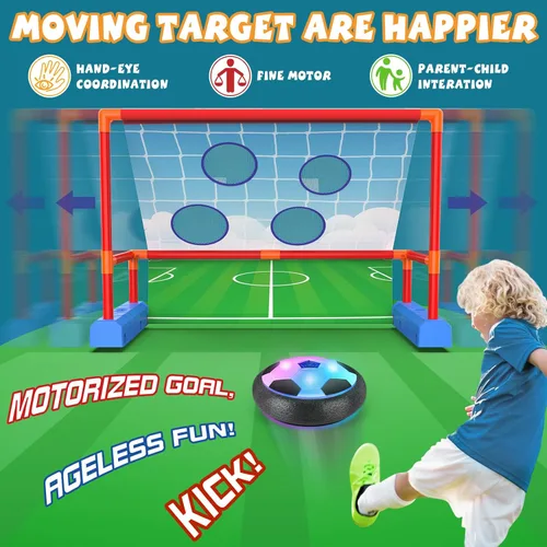 Miniatura 2 de Ocditikl Juegos de lanzamiento de patadas móviles 2 en 1 para niños de 4 a 12 años, pelota de fútbol con luz y lanzamiento de bolsa de frijoles