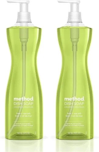 Miniatura 10 de Method Jabón de gel para platos, aroma a clementina, resistente a la grasa y alimentos pegados, fórmula libre de crueldad, fabricado con plástico