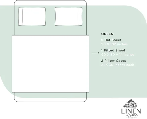 Miniatura 6 de Linen Home Juego de 4 sábanas de percal de 100 % algodón, tamaño Queen, color turco pastel, bolsillo profundo, 1 sábana encimera, 1 sábana bajera