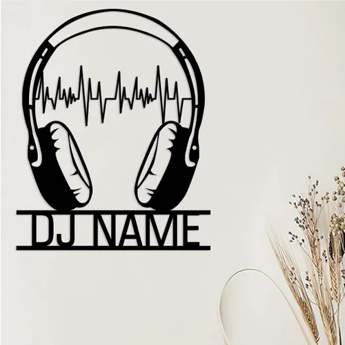 Miniatura 3 de Letrero de neón personalizado para reproductor de DJ, nombre personalizado, auriculares, reproductor de disco DJ, letrero de luz LED de metal