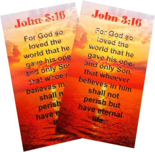 Westmon Works Juan 3:16 Tarjeta Santa a granel Paquete de oración Biblia cristiana Escritura Pasaje Tres Dieciséis Paquete para Escuelas o