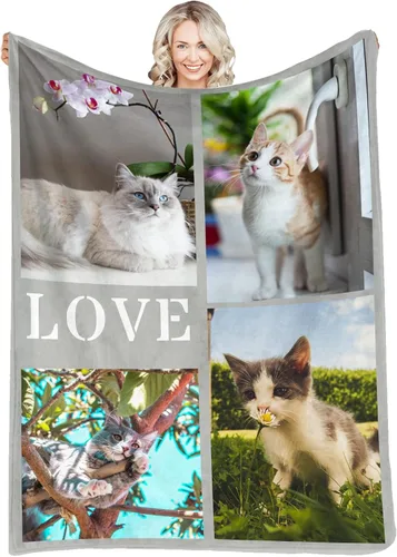 Miniatura 11 de Manta personalizada con fotos, texto, fotos personalizadas, mantas para adultos y niños, cumpleaños familiar, 1 foto, 50 x 40 pulgadas