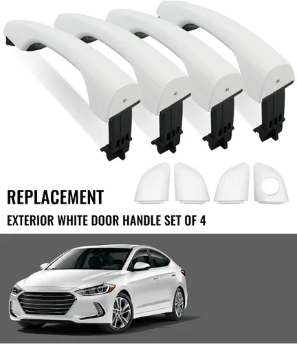 Miniatura 5 de 4 manijas exteriores de puerta exterior con cubierta de manija para Hyundai Elantra Sedan 2017-2020 Reemplazar 82661F0010 82662F0020