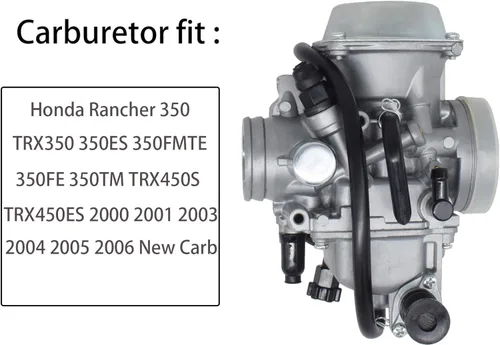 Miniatura 3 de Carburador TRX350, compatible con carburador Honda Rancher 350 (2000-2006) - Carburador TRX350 compatible con TRX350TM, TE, ES, FE, FM - Nuevo