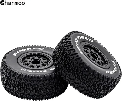Miniatura 8 de Ruedas y neumáticos para camión de campo corto 1/10 a control remoto con neumáticos hexagonales de 0.472 in a escala 1:10 para automóvil todoterreno