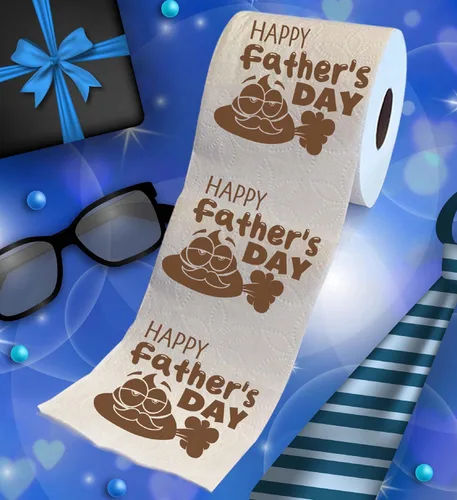 Miniatura 2 de Printed TP Rollo de papel higiénico con estampado de dibujos animados para el Día del Padre, divertido regalo de broma, regalos lindos para papá
