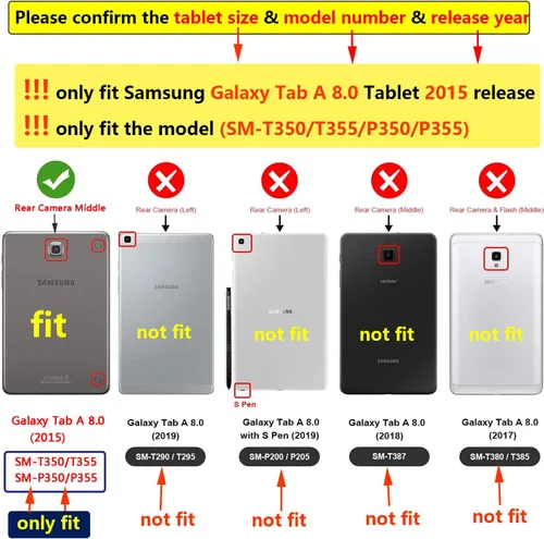 Miniatura 2 de Funda UUcovers para Galaxy Tab A 8.0 con cierre magnético, ajustado, función atril y tarjetero, con función de encendido y apagado automático, 8