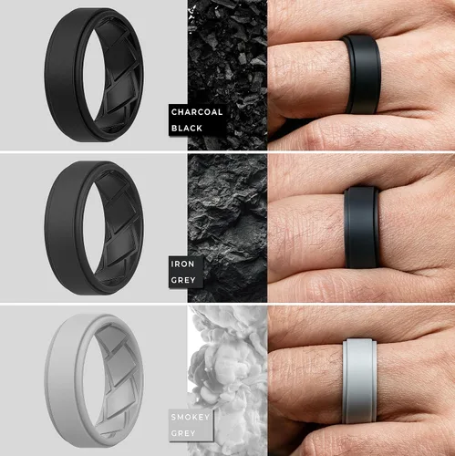 Miniatura 3 de Saco Band Silicone Ring Wedding Band for Men - 8mm Width 2.3mm Thick