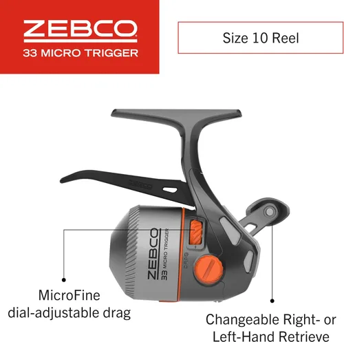 Miniatura 4 de Zebco 33 Micro Trigger Spincast - Combo de carrete y caña de pescar, caña telescópica de 2 piezas de 6 pies 6 pulgadas, Ultra-Lt Power, Mod Action
