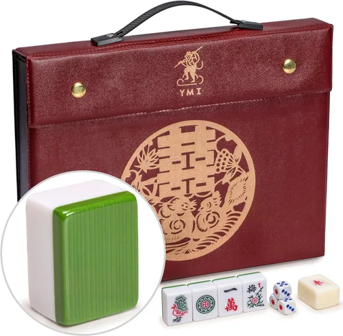 YMI chino Mahjong Juego Set profesional – Estándar Verde