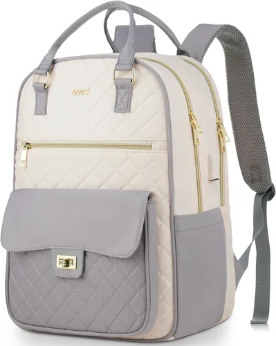 Miniatura 10 de Mochila Bolso para mujeres, linda mochila escolar para adolescentes con compartimento para laptop, mochila acolchada elegante para computadora