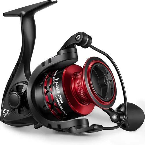 Carretes giratorios Piscifun Flame, carretes ligeros ultrasuaves con 9+1BB para pesca, arrastre máximo de 19.8LBs, serie 2000, 3000, 4000, 5000, Rojo