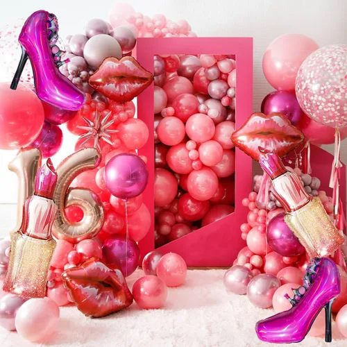 Miniatura 3 de Globo de labios de papel de aluminio para decoración de tacones altos, día de San Valentín, boda, despedida de soltera, fiesta de spa, decoración