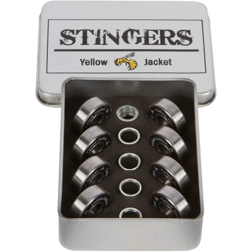 Miniatura 23 de Yellow Jacket - Rodamientos premium para patineta y longboard, profesionales, 608, ABEC 9, arandelas y espaciadores, Black Mamba (Paquete de 8)