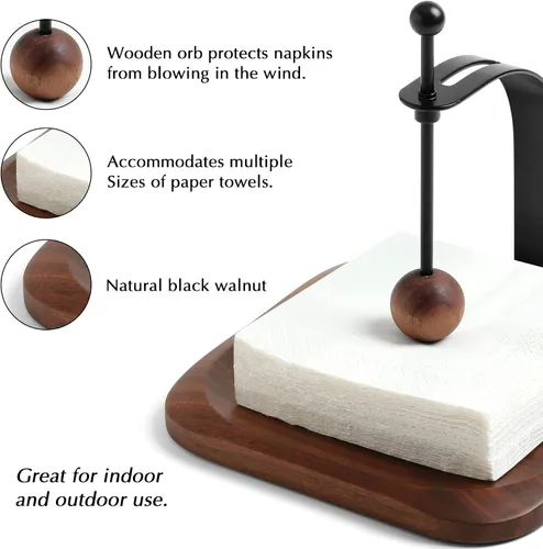Miniatura 7 de Servilletero para mesa, servilleteros de madera para servilletas de papel, servilletero de cóctel, adecuado para cocina, restaurante, bar, oficina