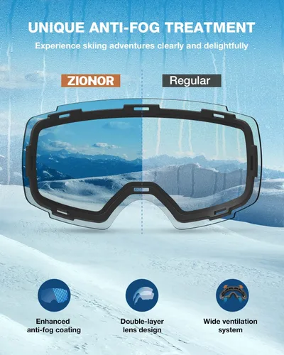 Miniatura 5 de ZIONOR X4 Ski Goggles Magnetic Lens - Snowboard Goggles for Men Women Adult - Snow Goggles Anti-fog UV Protection