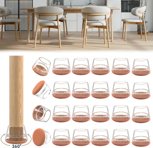 Miniatura 36 de 24 piezas de protectores de piso de silicona extra pequeños para patas de silla para pisos de madera dura, fundas engrosadas de goma para patas