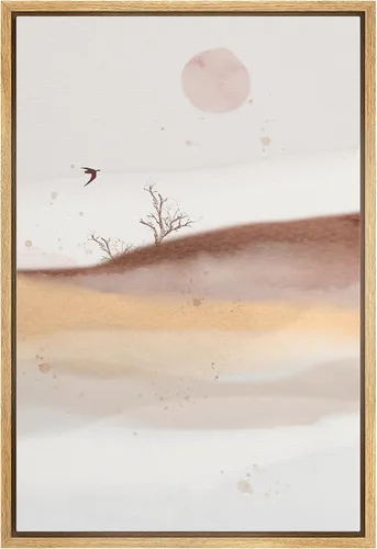 Miniatura 36 de NWT Impresión en lienzo enmarcado para pared, acuarela, grullas, pájaros volando, naturaleza salvaje, ilustraciones de arte moderno decorativo