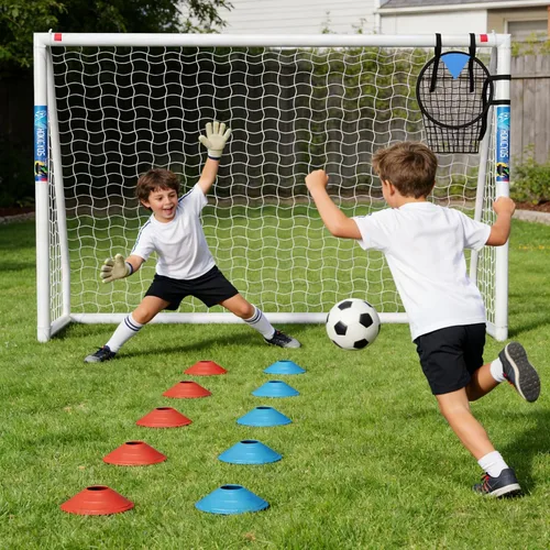 Miniatura 6 de Soccer Goal for Backyard 10×6.5, 8×6 and 6×4 FT Soccer Goals Weatherproof and Portable HPVC Soccer Goal with Soccer Target Net and Carry Bag for