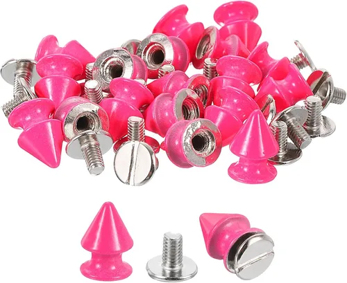 uxcell 50 juegos de remaches de espiga cono, 0.315 x 0.472 in con rosca trasera para árbol y picos para manualidades de cuero, ropa, zapatos, Fósforo