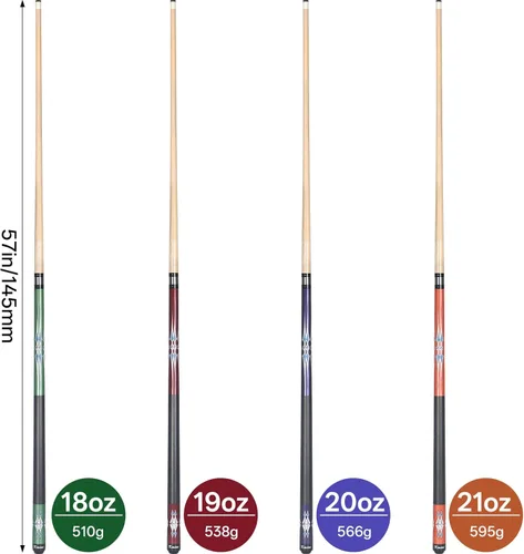 Miniatura 7 de Kmise Pool Cue Stick Set,4 Colors Canadian Maple Cue,Pool Sticks for Adults,Tacos de Billar 18 19 20 21oz for Beginner