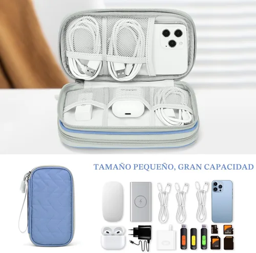 Miniatura 6 de FYY Organizador para accesorios electrónicos, para viajes, para cables, celular y cargadores, estuche portátil, impermeable, doble capa, bolsa