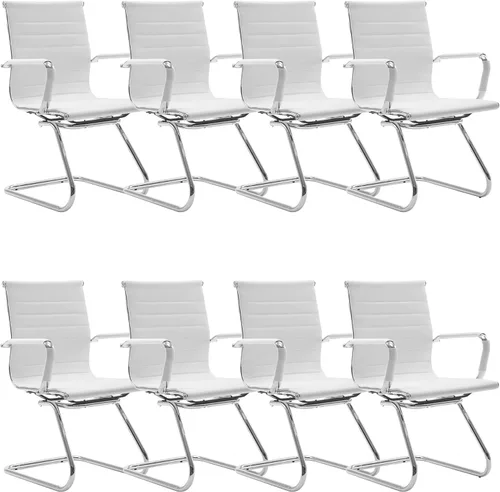 Miniatura 38 de Juego de 2 sillas de sala de conferencias, sillas de sala de espera con brazos, sillas de recepción de piel sintética sin ruedas, sillas