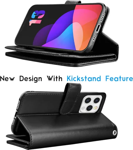 Miniatura 5 de Tekcoo Funda tipo cartera compatible con iPhone 13 Pro (6.1 pulgadas) 2021 Funda de lujo para tarjetas de crédito para tarjetas de crédito, funda