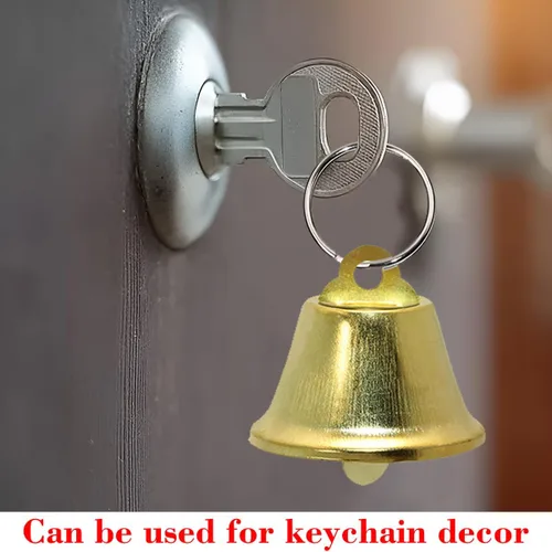 Miniatura 6 de Tupalizy Cascabeles con llavero, pequeña campana de manualidades para envolver regalos de Navidad, boda, campanilla de viento, collar de perro