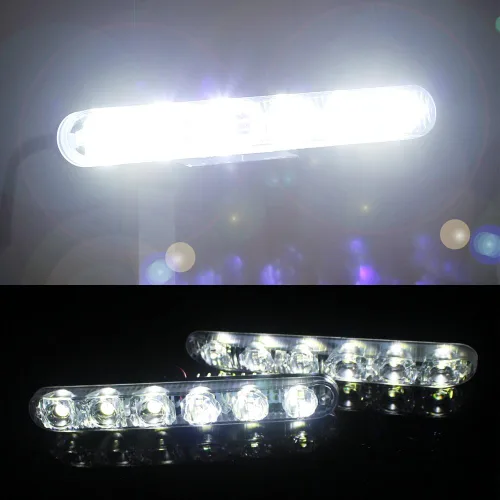 Miniatura 8 de Juego de 2 piezas de luces LED de alta potencia para conducción diurna, faros antiniebla LED para coche, ajuste universal Blanco