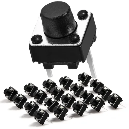 Miniatura 7 de Chanzon Interruptor de botón táctil táctil 0.236x0.236 x0.169 in Micro Momentary Tact Switch 2 pin 20 unids SPST Interruptores pulsadores