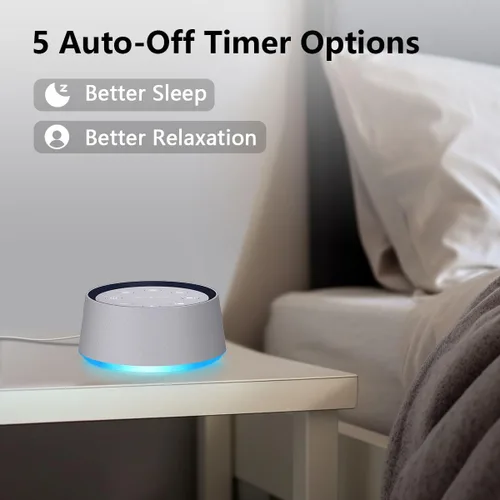 Miniatura 5 de Máquina de sonido de ruido marrón con 30 sonidos relajantes, luz nocturna de 12 colores para bebés, adultos, niños, máquina de dormir, 36 niveles