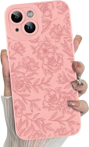 Miniatura 49 de MZELQ para iPhone 12 Pro Max, Funda de silicona con patrón floral de flores y girasoles, rosa, lindo, protección de cámara, funda suave y delgada