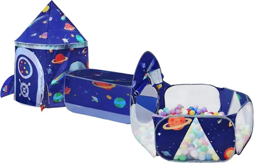 Miniatura 9 de Tienda de campaña de nave espacial para niños, tienda de juegos para niños con castillo de juguete, regalo para bebés niños y niñas de 3, 4, 5, 6, 7