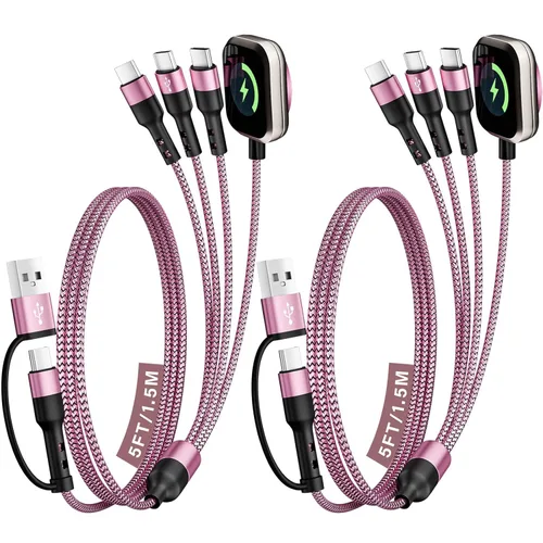 Miniatura 8 de Cargador de viaje para iWatch, cable de carga múltiple 3 en 2 con cargador IP/USB C/iWatch, cargadores de viaje para múltiples dispositivos, Naranja