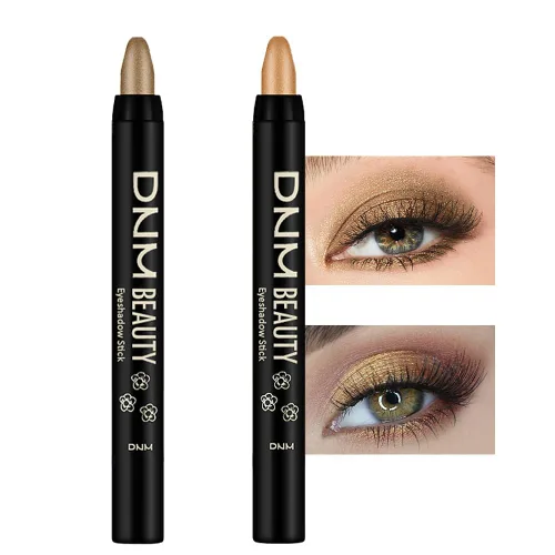 Miniatura 24 de Kaely - Juego de 2 barras de sombra de ojos en crema para ojos, lápiz brillante perla blanca y perla negra, maquillaje brillante de ojos