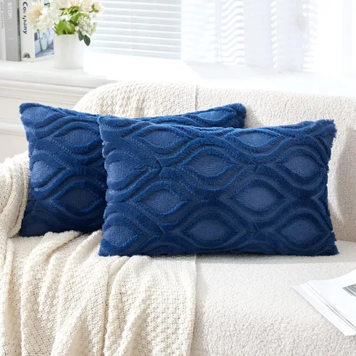 Miniatura 44 de MIULEE - Juego de 2 fundas de almohada de lana sintética suave y afelpada, fundas decorativas de estilo bohemio para sofá, sala de estar, cama, 18 x